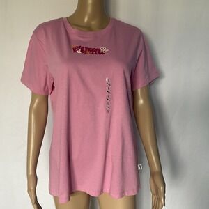 Puma Womens Logo T Shirt Short Sleeve‎ pink  Size L